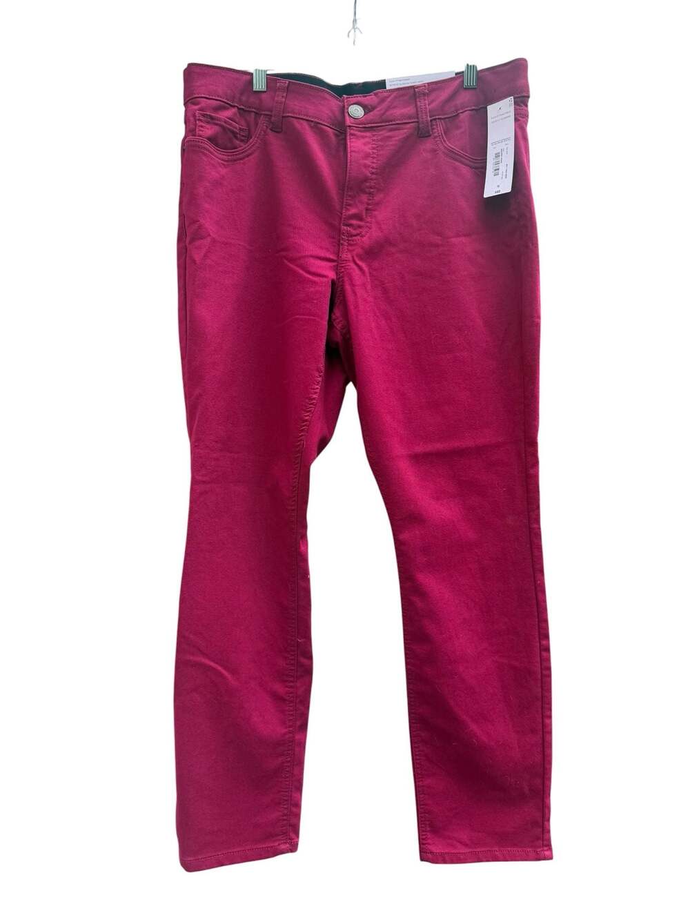 Liz Claiborne Sara Slim Leg Mid-Rise Flex-Fit Waistband Pants in Madrid Rose